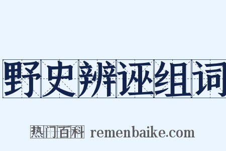 野史辨诬组词是什么意思的图片